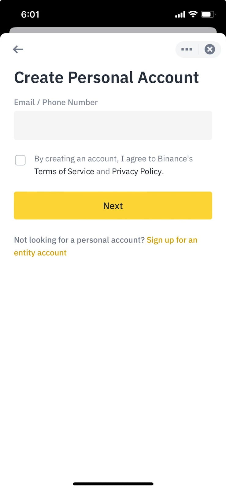 sign-up-binance-by-app-email-and-phone-step-4 Step4